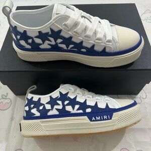 Amiri Blue Star Print Low-Top Sneakers